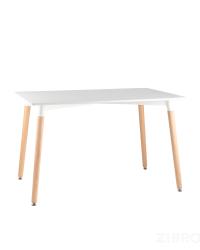 Стол Oslo Rectangle WT белый, столешница МДФ, деревянные ножки