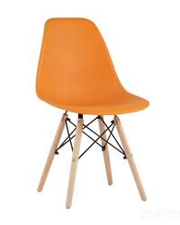 Стул DSW оранжевый, литой полипропилен, стальной каркас, массив бука, 4 шт.