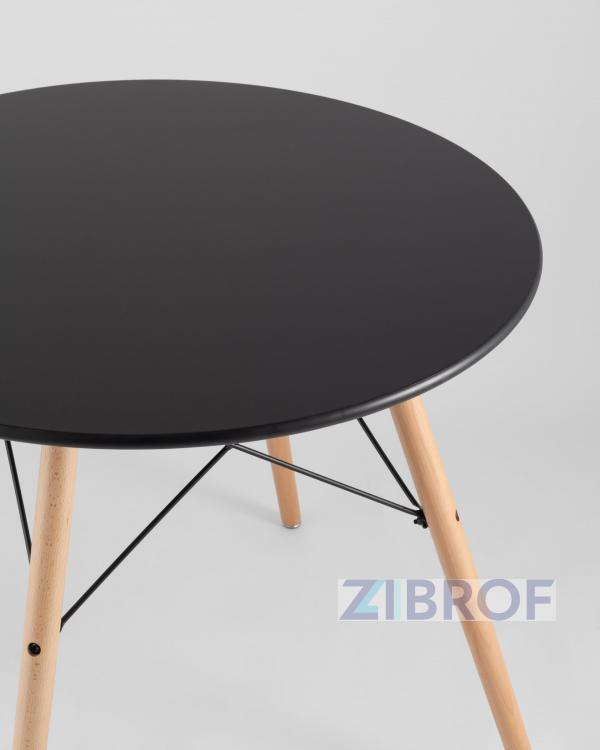 Eames D80 черный, 2 стула Eames DSW белые