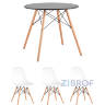 Eames D80 черный, 3 стула Eames DSW белые