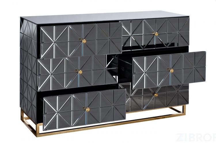 KFG126 Комод с матовой зерк. отделкой 6 ящиков 129*46*86см