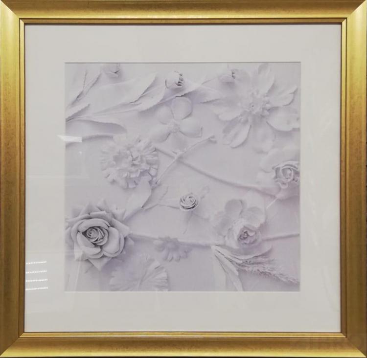 89VOR-FLOWER2 Постер "Лютики" 50*50 см, багет золотой