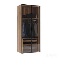 140SA-133OR-ST Шкаф двухдверный с выдвижными ящиками цвет орех, дверцы стеклянные