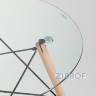 Eames D80 стол стеклянный, четыре стула прозрачные