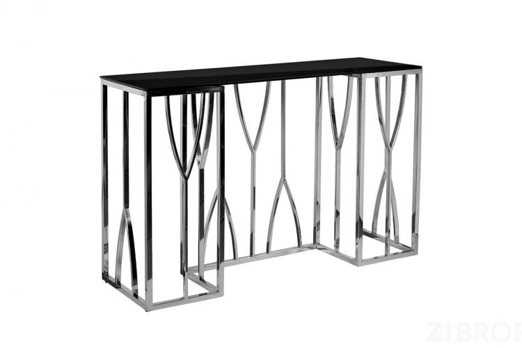 13RXC3102-SILVER Консоль стекло черн./серебро 120*40*78см