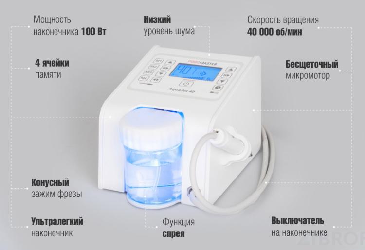 Педикюрный аппарат Podomaster AquaJet 40 со спреем