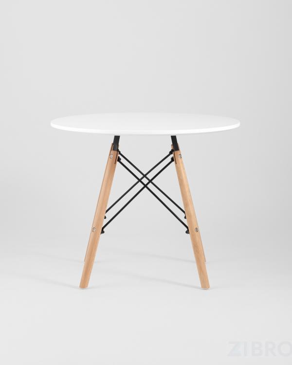 Стол Eames DSW детский белый, ножки массив бука