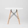 Стол Eames DSW детский белый, ножки массив бука