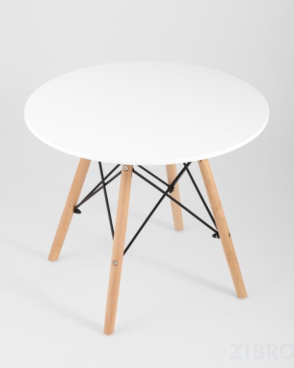 Стол Eames DSW детский белый, ножки массив бука