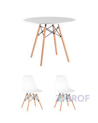 Eames D90, 2 стула Eames DSW белые