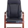 офисное Бюрократ T-9923WALNUT-AV/BL на полозьях низкая спинка черный обивка кожа каркас металл
