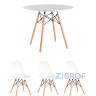 Eames D90, 3 стула Eames DSW белые