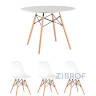 Eames D100, 3 стула Eames DSW белый