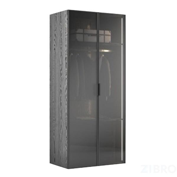 140SA-133BL-ST Шкаф двухдверный с выдвижными ящиками цвет черный, дверцы стеклянные