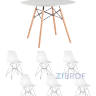 Eames диаметр 100 см, 6 стульев Eames DSR