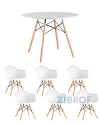 Eames, стол 100 см, 6 стульев Eames DAW