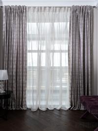 121GD-HOUST100-PORT SER Портьера HOUSTON серая 275*260см
