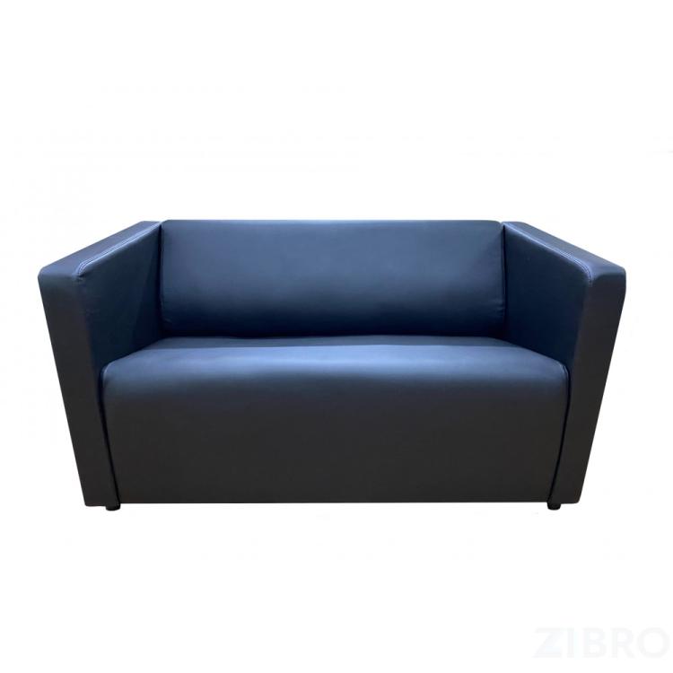 Диван офисный Итон двойной, искусственная кожа, цвет черный Ecotex 3001